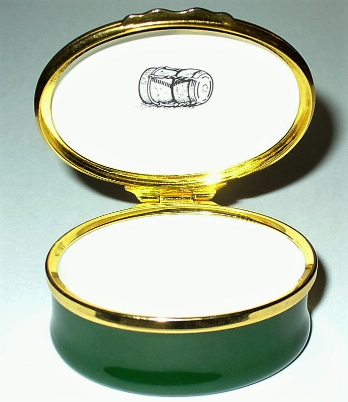 HALCYON DAYS ENAMEL BOX- GUMP'S - AGE DOESN'T MATTER UNLESS YOU'RE WINE - GRAPES