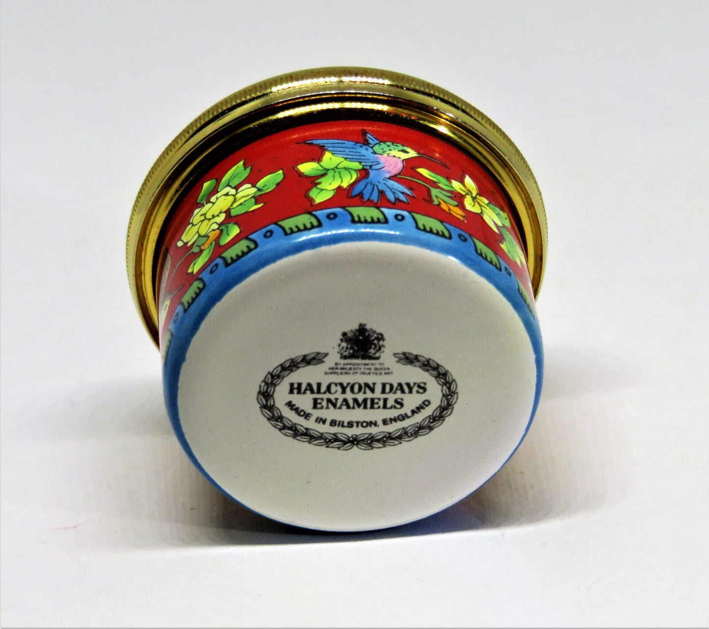 HALCYON DAYS ENAMEL BOX - HUMMINGBIRDS & FLOWERS - BIRDS