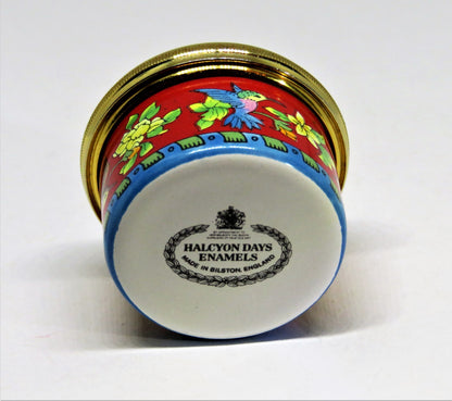 HALCYON DAYS ENAMEL BOX - HUMMINGBIRDS & FLOWERS - BIRDS