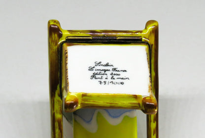 LIMOGES BOX - SINCLAIR - BEACH CHAIR & FISH - 'STRAW' HAT & FLOWER & SUNGLASSES