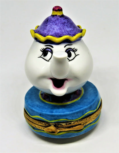 LIMOGES FRANCE BOX - ARTORIA - MRS. POTTS - "BEAUTY AND THE BEAST" - DISNEY - LE