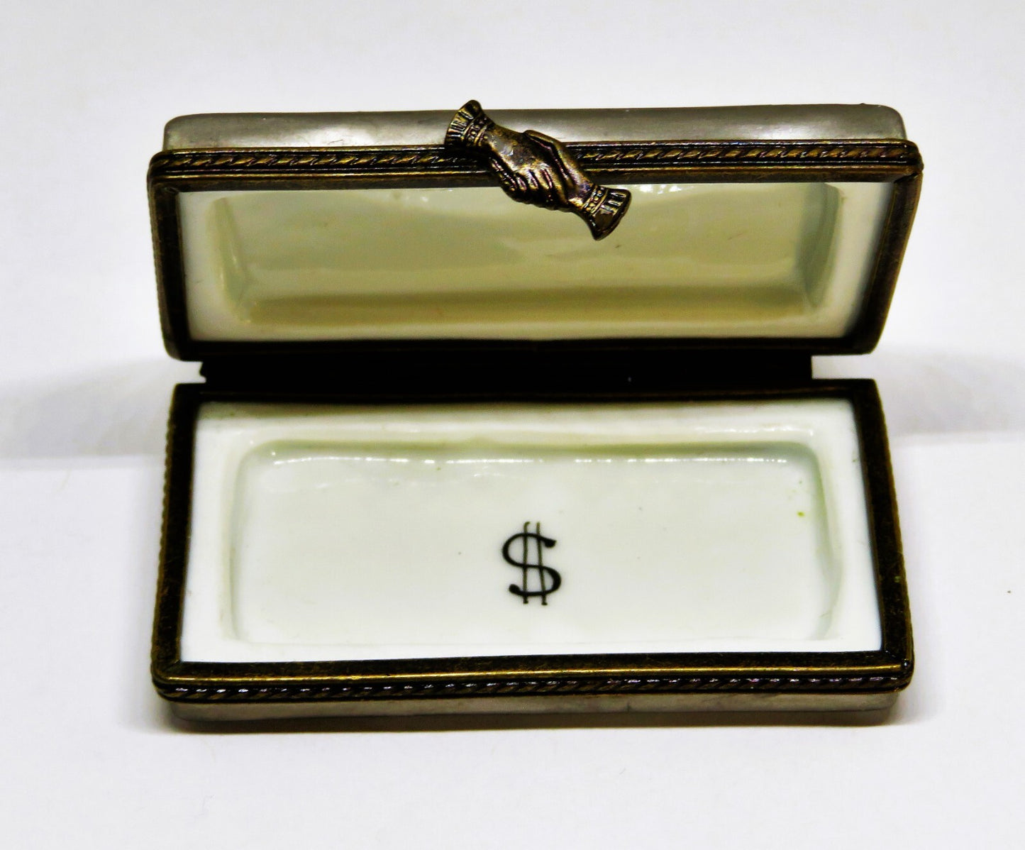 LIMOGES FRANCE BOX~ CALIFORNIA LICENSE PLATE ~ MAN ON A SURFBOARD ~ GOLDEN STATE