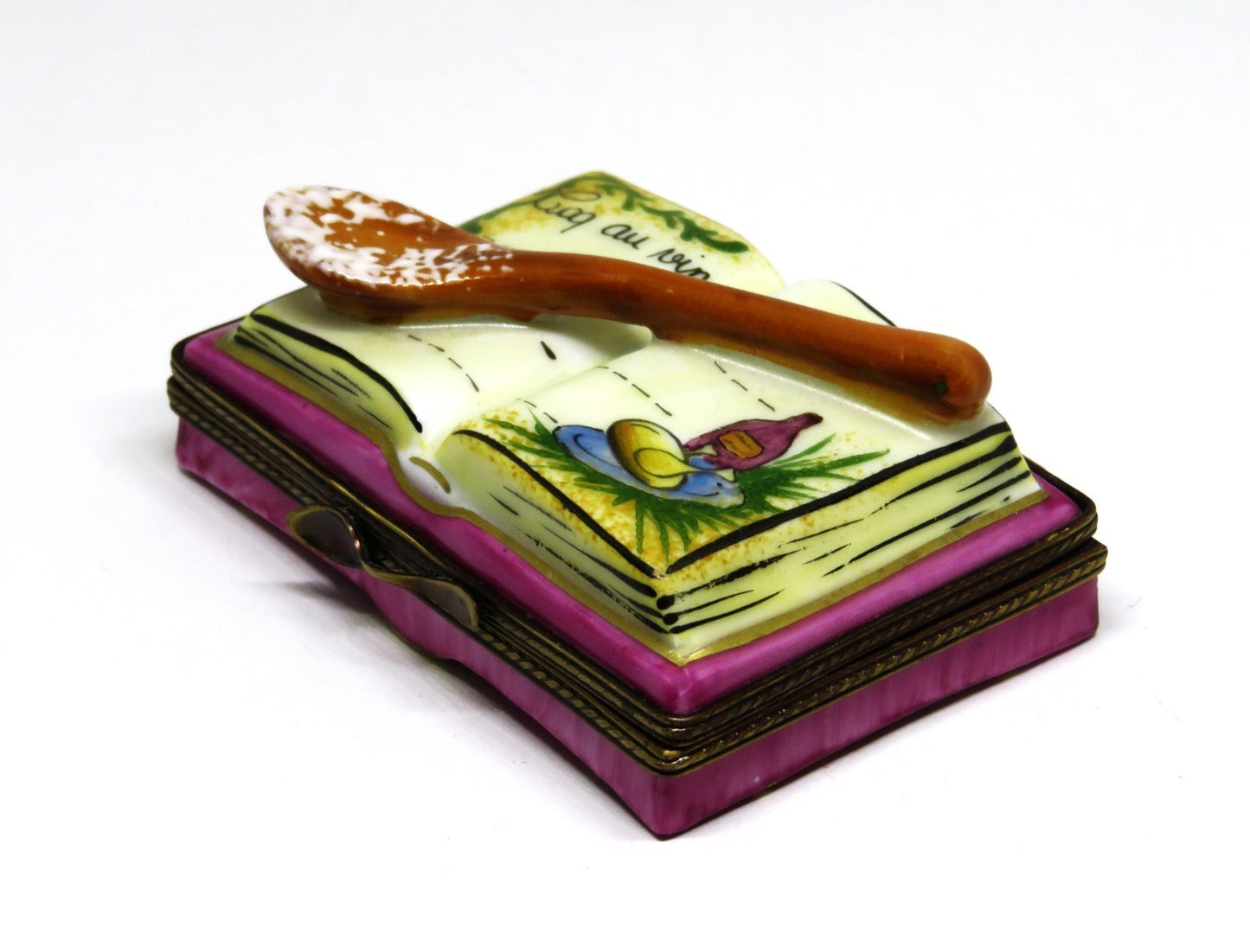 LIMOGES BOX - COOKBOOK & 'WOODEN' SPOON - COQ AU VIN RECIPE - CHICKEN & WINE