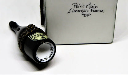 LIMOGES FRANCE 2 BOX SET - CHAMPAGNE CASE - FLUTES &  BOTTLE INSIDE - GRAPE LEAF