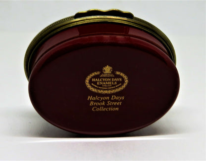 HALCYON DAYS ENAMEL BOX- VASE OF  FLOWERS - 18TH CENTURY REPLICA - BROOK STREET