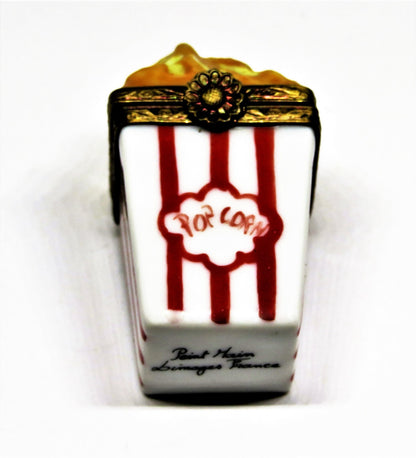 LIMOGES FRANCE BOX~ BOX OF POPCORN ~ KERNEL INSIDE ~ MOVIES ~ FILMS ~ PEINT MAIN