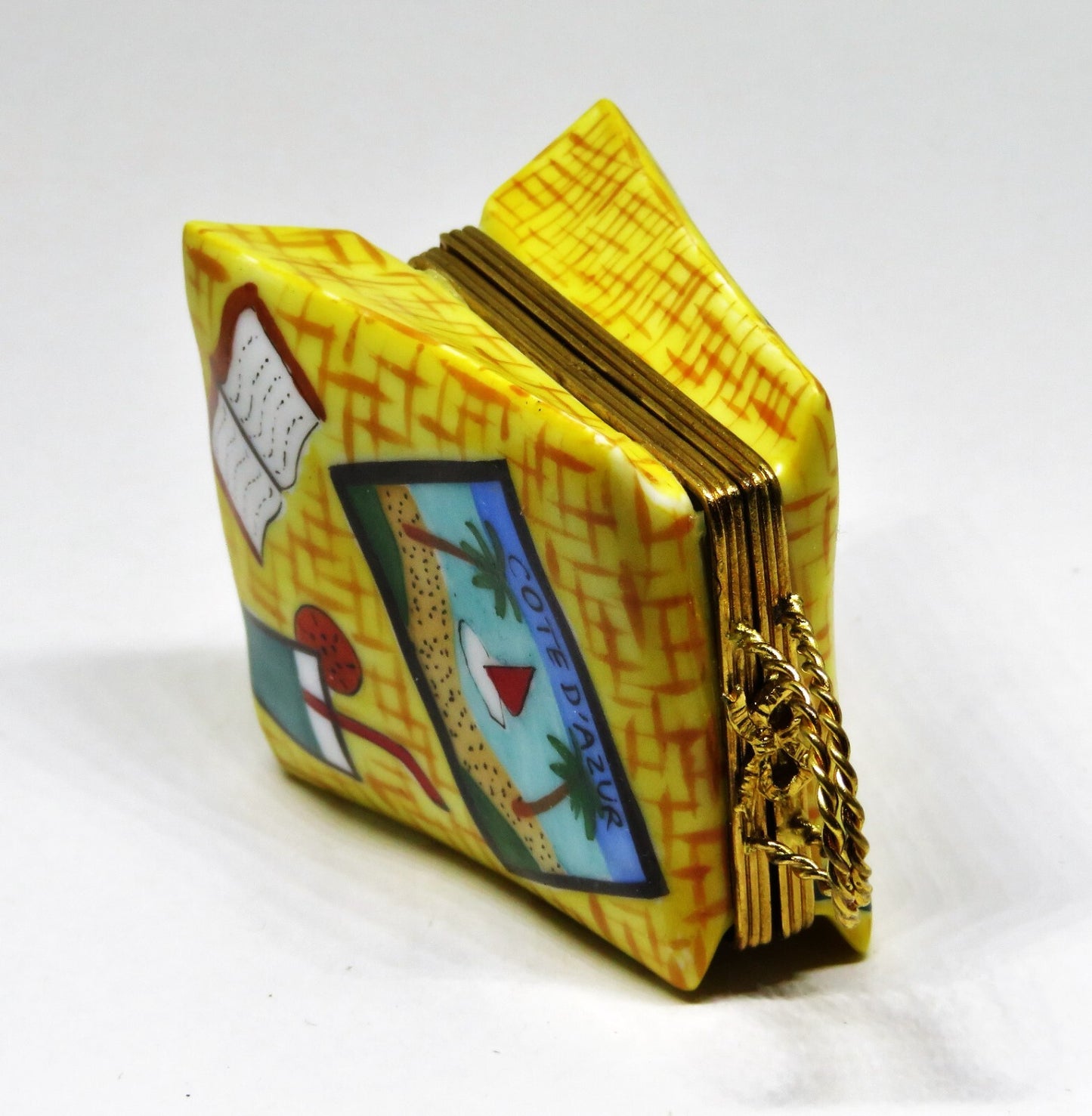 LIMOGES BOX~ LIMOGES IMPORTS ~ STRAW BEACH BAG ~ PURSE/TOTE BAG ~ FRENCH RIVIERA