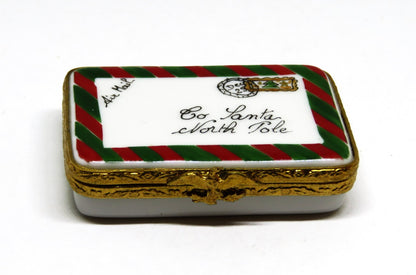 LIMOGES FRANCE BOX - ARTORIA - STAMPED ENVELOPE & LETTER TO SANTA CLAUS - LE 450