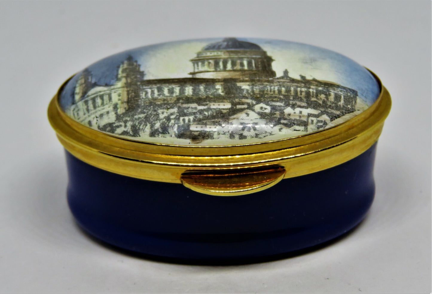 STAFFORDSHIRE ENGLISH ENAMELS BOX - ST. PAUL'S CATHEDRAL - LONDON ENGLAND