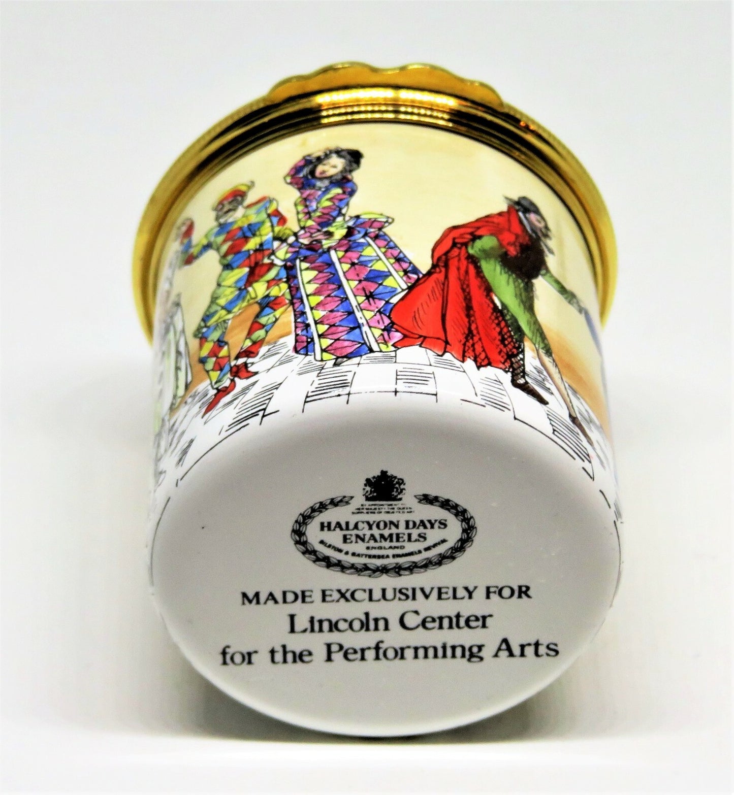HALCYON DAYS ENAMEL BOX - COMMEDIA DELL'ARTE - ITALIAN THEATRE - LINCOLN CENTER