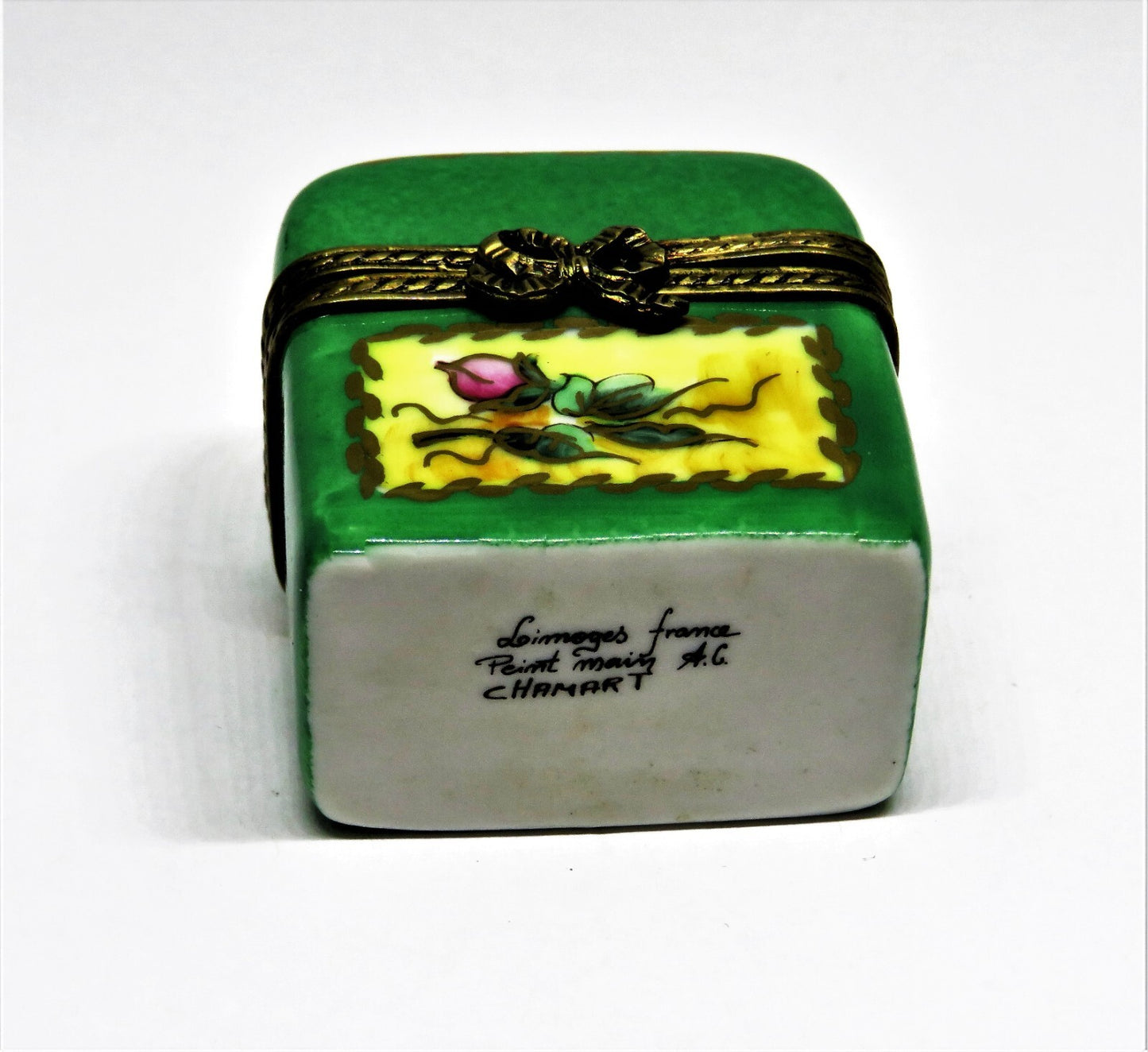 LIMOGES FRANCE BOX -CHAMART- FLORAL CHEST & 2 PERFUME BOTTLES -FLOWERS- ROSEBUDS