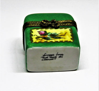 LIMOGES FRANCE BOX -CHAMART- FLORAL CHEST & 2 PERFUME BOTTLES -FLOWERS- ROSEBUDS