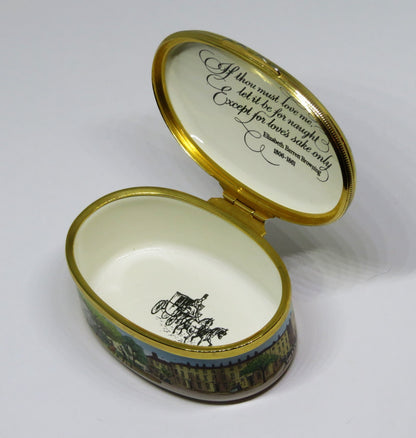 HALCYON DAYS ENAMEL - "THE LOVERS' BOX" - ELIZABETH BARRETT BROWNING POEM