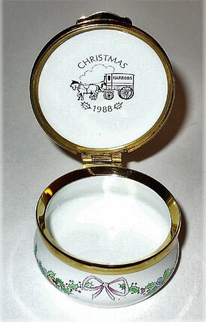 CRUMMLES ENAMEL BOX - HARRODS CHRISTMAS 1988 - VILLAGE TOWN SQUARE - LE