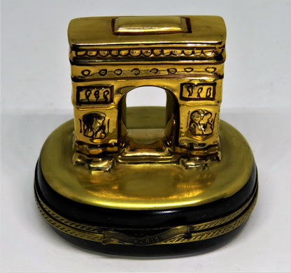 LIMOGES FRANCE BOX - GERARD RIBIERRE - GOLD ARC DE TRIOMPHE - PARIS, FRANCE - GR