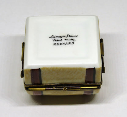 LIMOGES BOX - ROCHARD - STEAMER TRUNK & PADLOCK  - LUGGAGE - NEW YORK & PARIS