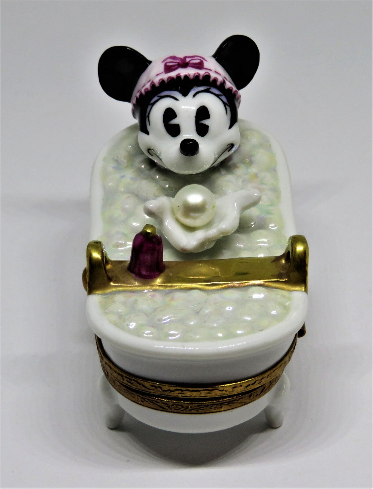 LIMOGES FRANCE BOX - ARTORIA - MINNIE MOUSE TAKING A BUBBLE BATH - DISNEY - LE