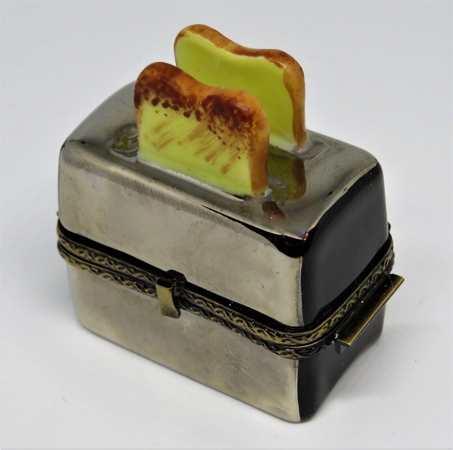LIMOGES FRANCE BOX~ GR ~ RETRO CHROME TOASTER ~ 3D PIECE OF TOAST & JELLY INSIDE