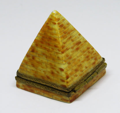 LIMOGES FRANCE BOX - RENAISSANCE GUILD - EGYPTIAN PYRAMID - PHARAOH'S HEAD CLASP