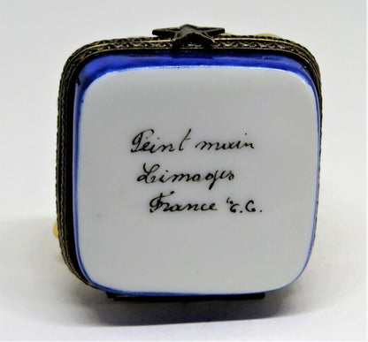 LIMOGES FRANCE BOX ~ JUDAICA GIFT BOX & GOLD BOW ~ HANUKKAH ~ JEWISH STAR