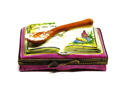 LIMOGES BOX - COOKBOOK & 'WOODEN' SPOON - COQ AU VIN RECIPE - CHICKEN & WINE