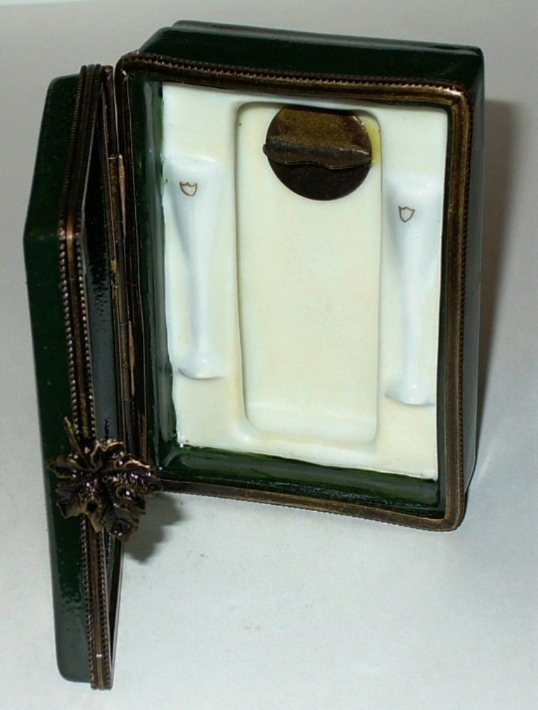 LIMOGES FRANCE 2 BOX SET - CHAMPAGNE CASE - FLUTES &  BOTTLE INSIDE - GRAPE LEAF