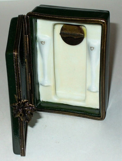 LIMOGES FRANCE 2 BOX SET - CHAMPAGNE CASE - FLUTES &  BOTTLE INSIDE - GRAPE LEAF