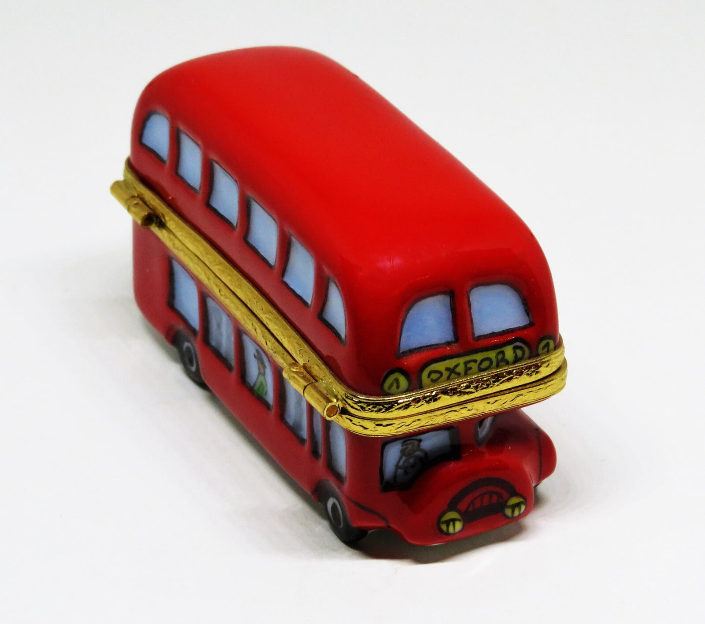 LIMOGES BOX ~ARTORIA~ "LONDON" ~ RED ENGLISH DOUBLE DECKER BUS - CROWN CLASP -LE