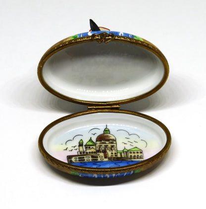 LIMOGES BOX - MARQUI(SE DE POMPADOUR - VENICE, ITALY - RIALTO BRIDGE & GONDOLA