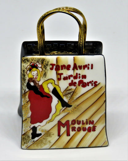 LIMOGES FRANCE BOX - MOULIN ROUGE PURSE & SHOES - TOULOUSE-LAUTREC - PARIS - LE
