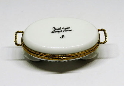 LIMOGES BOX- "HOTEL DE PARIS" BREAKFAST SERVING TRAY - CUPS & CHEESE & CROISSANT