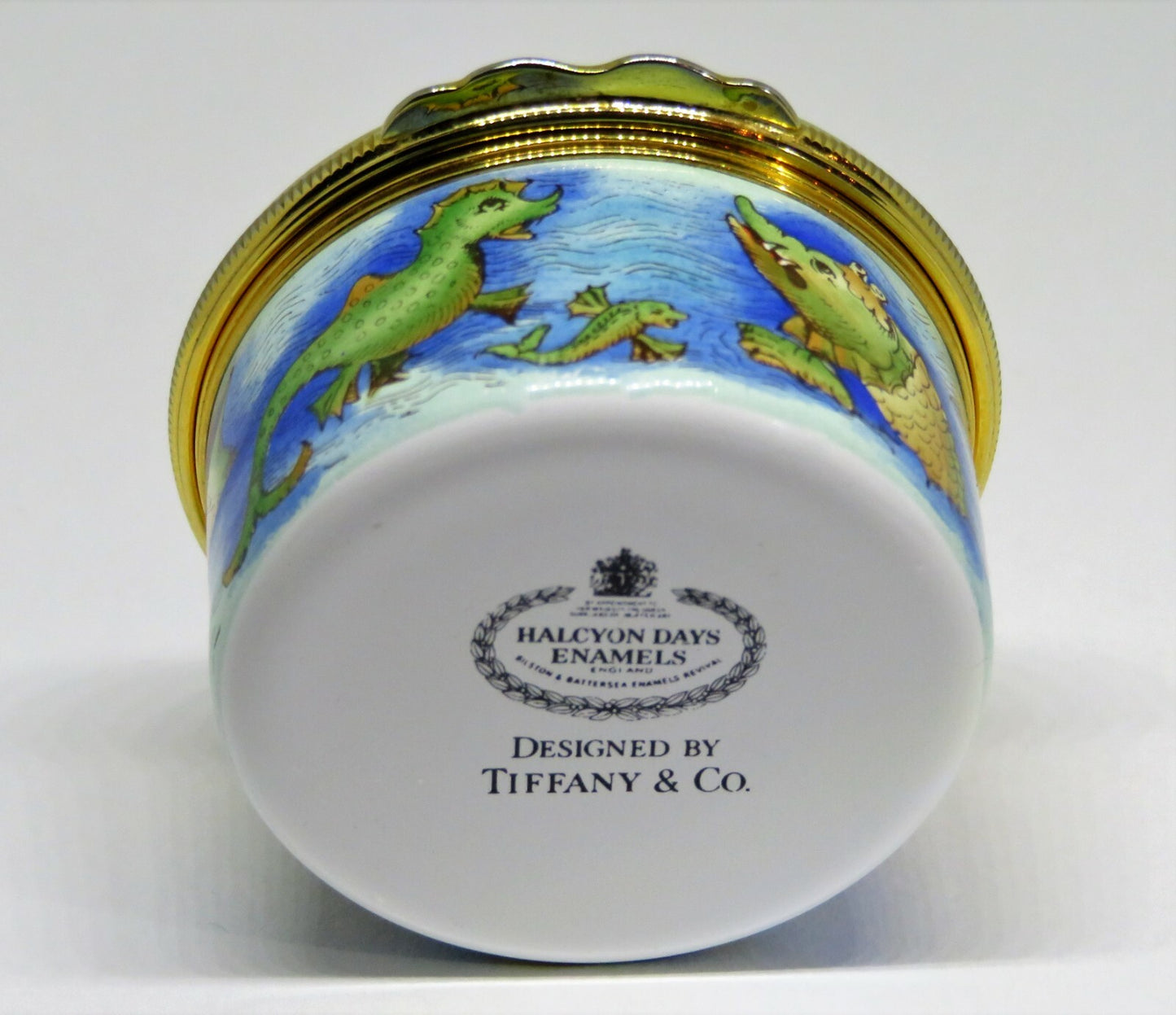 HALCYON DAYS ENAMEL BOX -TIFFANY & CO.- MAP & CHRISTOPHER COLUMBUS SAILING SHIPS