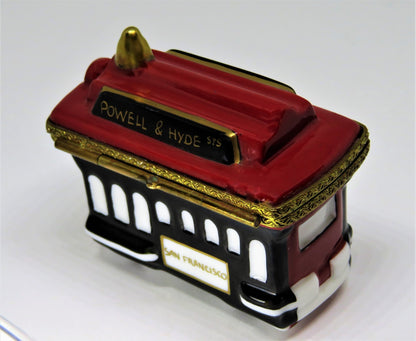 LIMOGES FRANCE BOX - ROCHARD - SAN FRANCISCO CABLE CAR - POWELL & HYDE STREETS