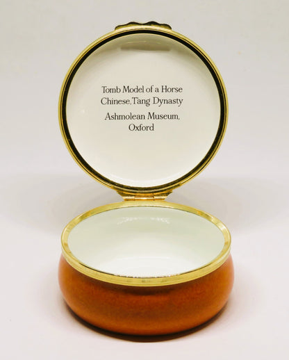 HALCYON DAYS ENAMEL BOX - TANG DYNASTY HORSE - CHINESE ART - ASHMOLEAN MUSEUM