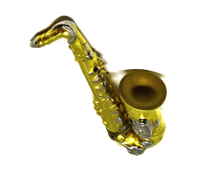 LIMOGES FRANCE BOX ~ ELDA ~ GOLD JAZZ SAXOPHONE ~MUSICAL INSTRUMENT~ LE 15/500