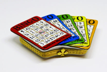 LIMOGES FRANCE BOX - SET OF BINGO CARDS - BLOOMINGDALE'S EXCLUSIVE - GAMES - LE
