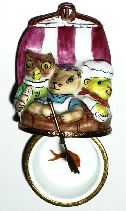 LIMOGES BOX - ARTORIA - THREE MEN IN A TUB - FOX & OWL & SHEEP - NURSERY RHYMES