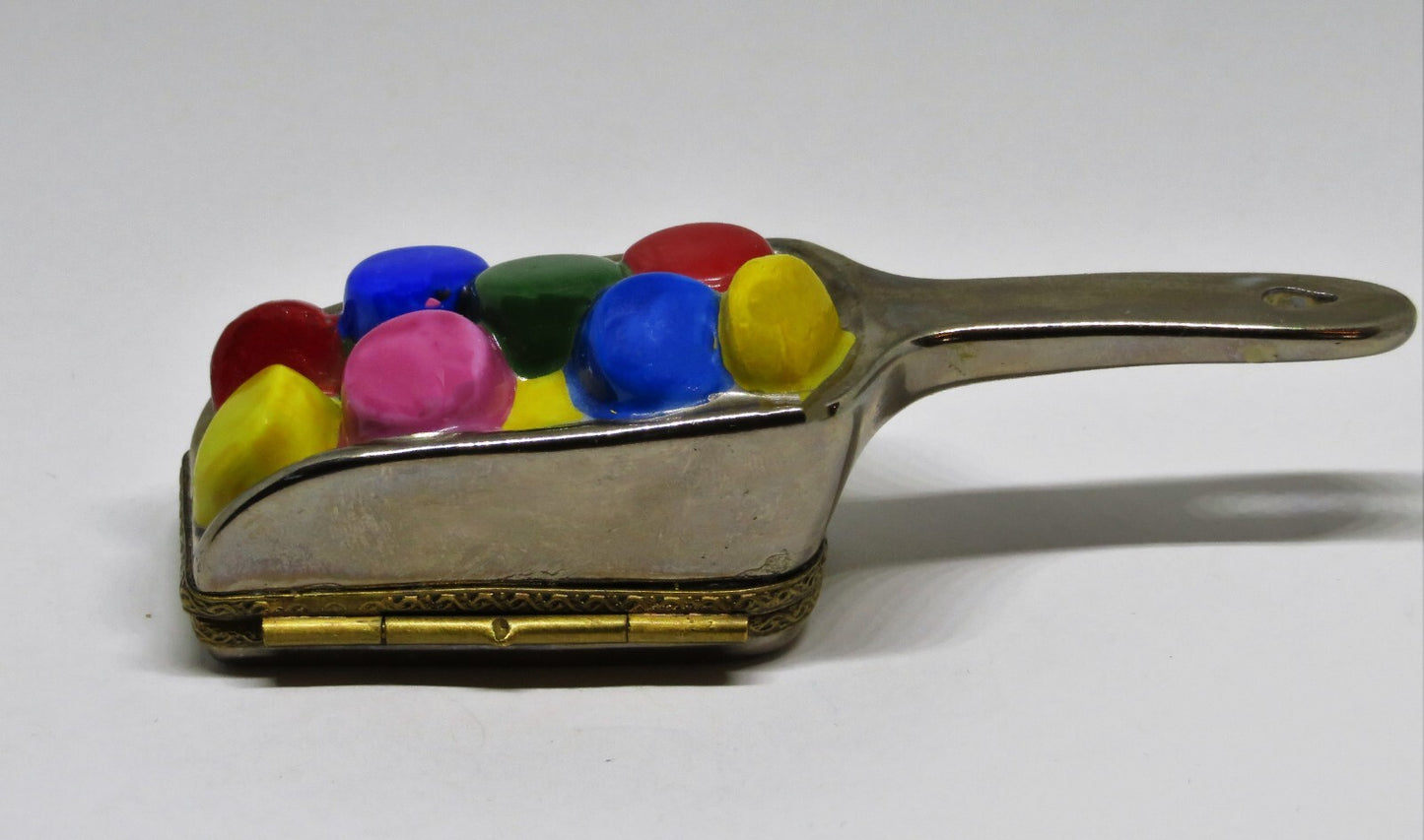 LIMOGES FRANCE BOX ~ VINTAGE 'CHROME' SCOOP & CANDY ~ BALLOONS ~ PEINT MAIN