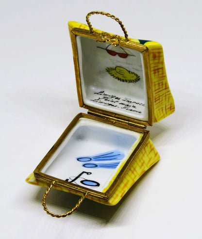 LIMOGES BOX~ LIMOGES IMPORTS ~ STRAW BEACH BAG ~ PURSE/TOTE BAG ~ FRENCH RIVIERA