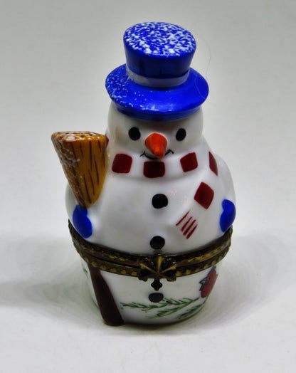 LIMOGES BOX - ROCHARD - CHRISTMAS - NESTING SNOWMAN SET - 2 BOXES - 3 PIECES