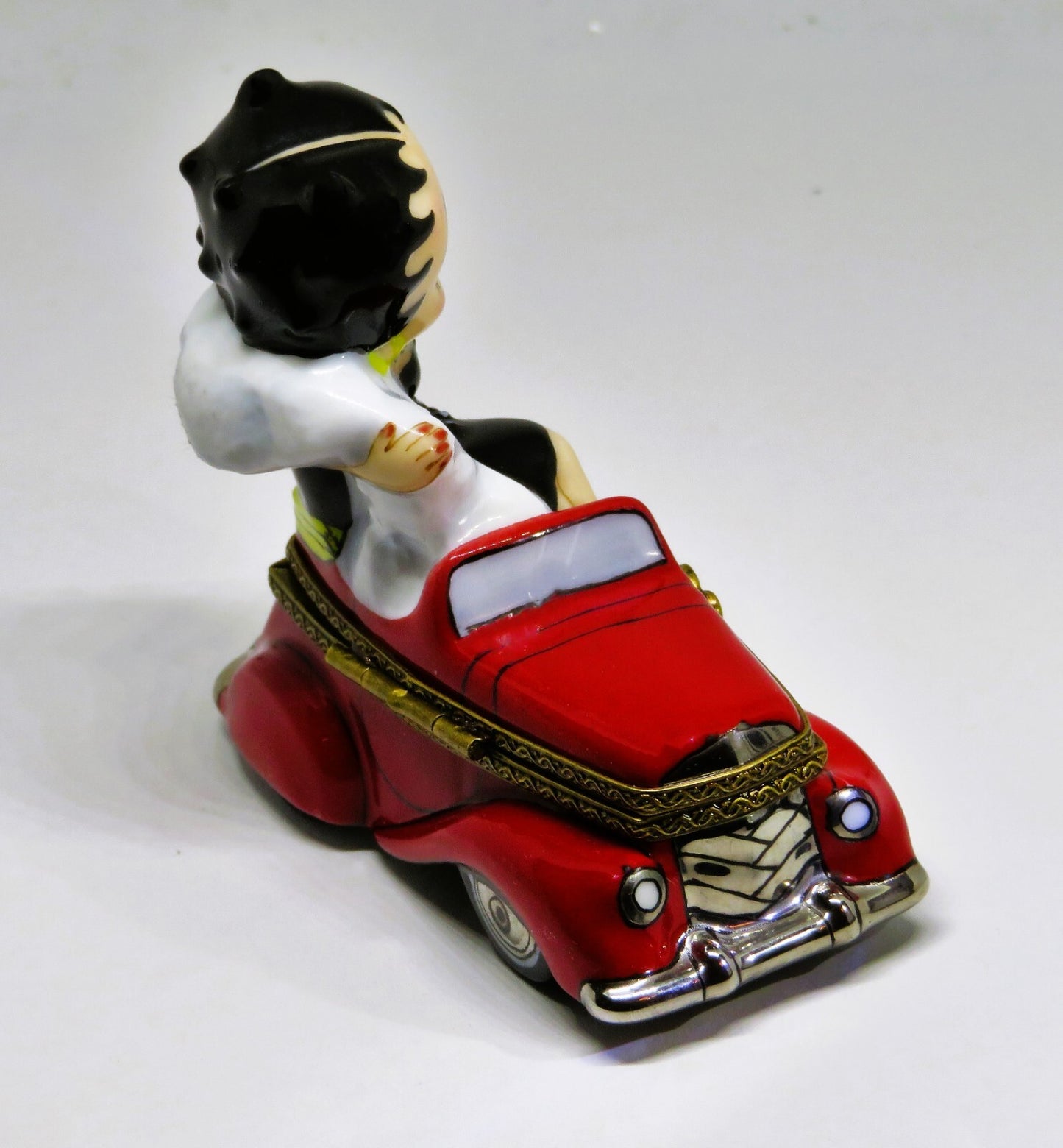 LIMOGES FRANCE BOX - BETTY BOOP - OUT ON THE TOWN - RED CONVERTIBLE CAR - COMICS