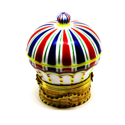 LIMOGES FRANCE BOX - TIFFANY & CO -VINTAGE HOT AIR BALLOON- BIRD IN FLIGHT CLASP