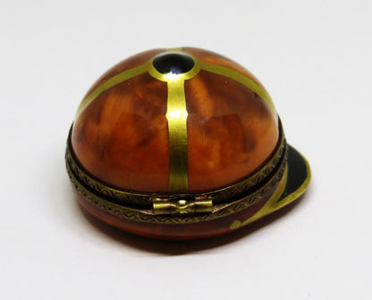 LIMOGES BOX - ROCHARD - RIDING HAT - JOCKEY'S CAP - EQUESTRIAN - HORSE CROP