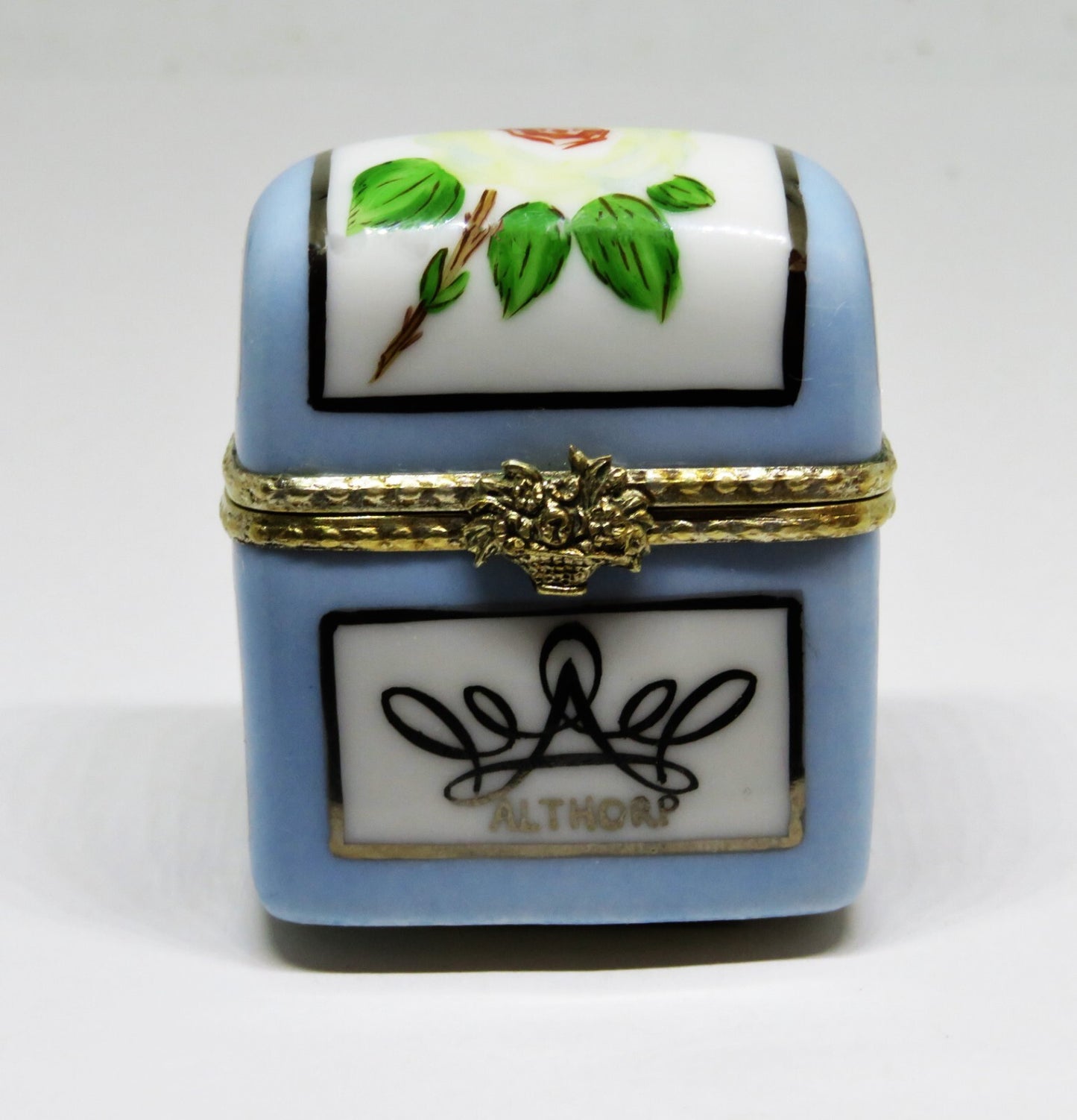 LIMOGES BOX - PRINCESS DIANA - ALTHORP MEMORIAL ROSE CHEST & 2 PERFUME BOTTLES