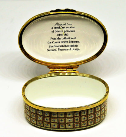 HALCYON DAYS ENGLISH ENAMEL BOX - SEASHELLS -SEVRES PORCELAIN- SMITHSONIAN - MIB