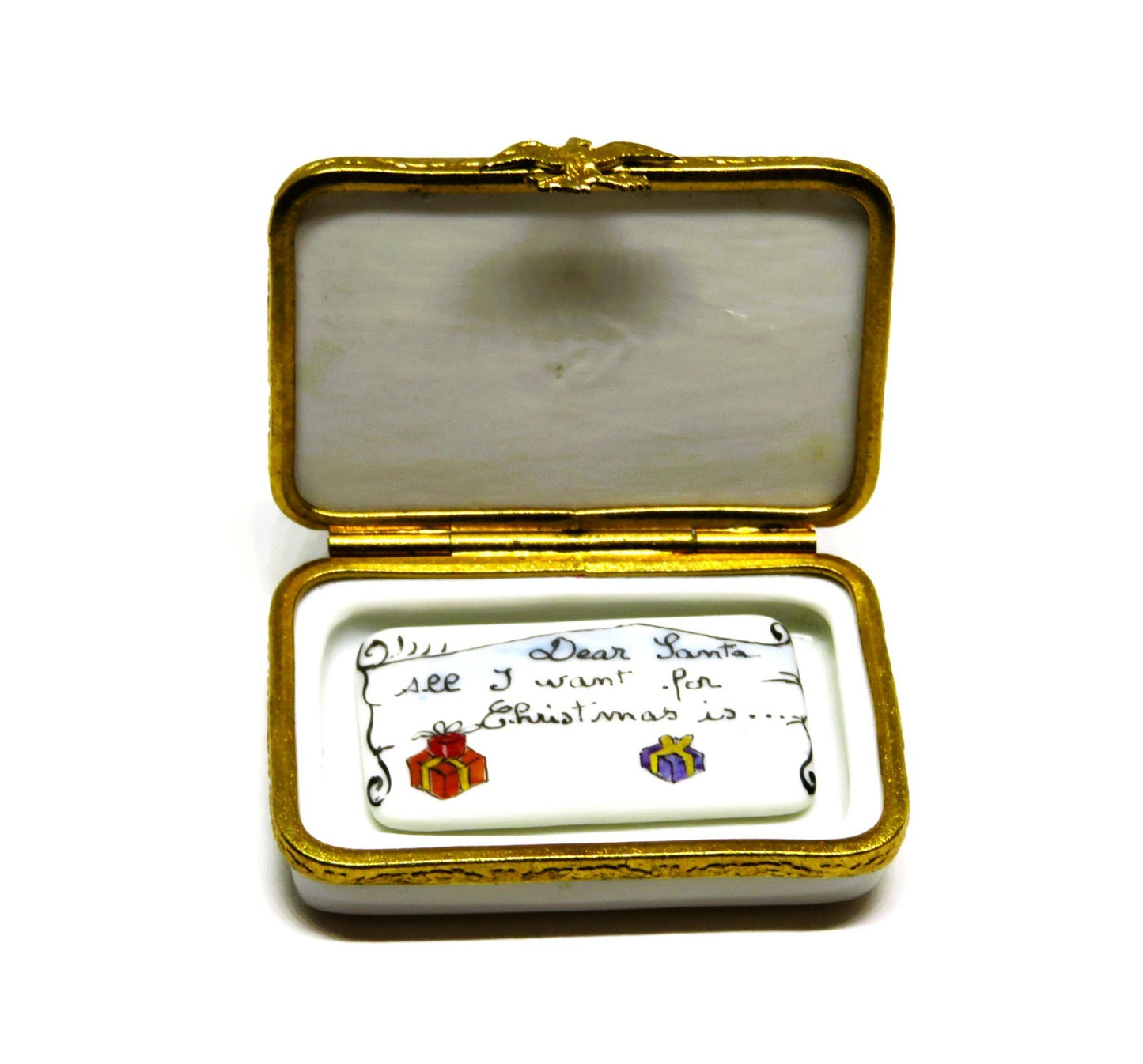 LIMOGES FRANCE BOX - ARTORIA - STAMPED ENVELOPE & LETTER TO SANTA CLAUS - LE 450