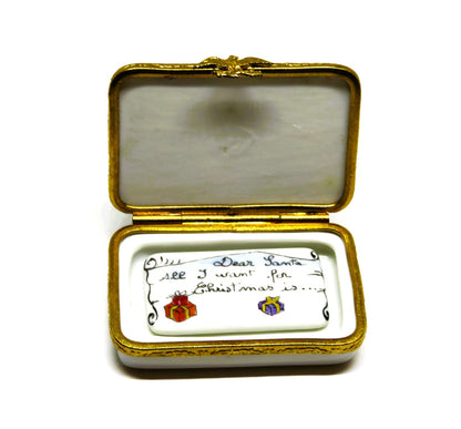 LIMOGES FRANCE BOX - ARTORIA - STAMPED ENVELOPE & LETTER TO SANTA CLAUS - LE 450