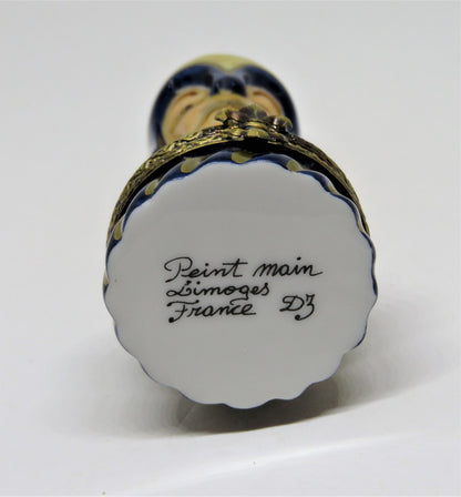 LIMOGES FRANCE BOX ~  PAWN CHESS PIECE ~ MAN ~ BOARD GAMES ~ PEINT MAIN