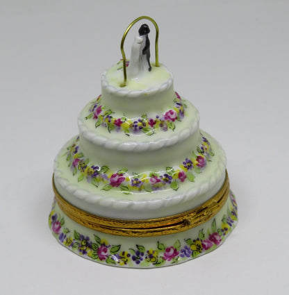 LIMOGES BOX - ARTORIA - WEDDING CAKE & METAL ARCH - BRIDE & GROOM - FLOWERS - LE