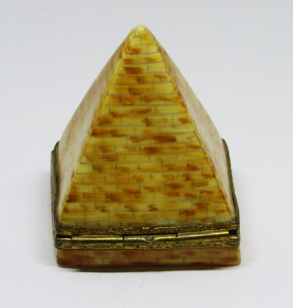 LIMOGES FRANCE BOX - RENAISSANCE GUILD - EGYPTIAN PYRAMID - PHARAOH'S HEAD CLASP